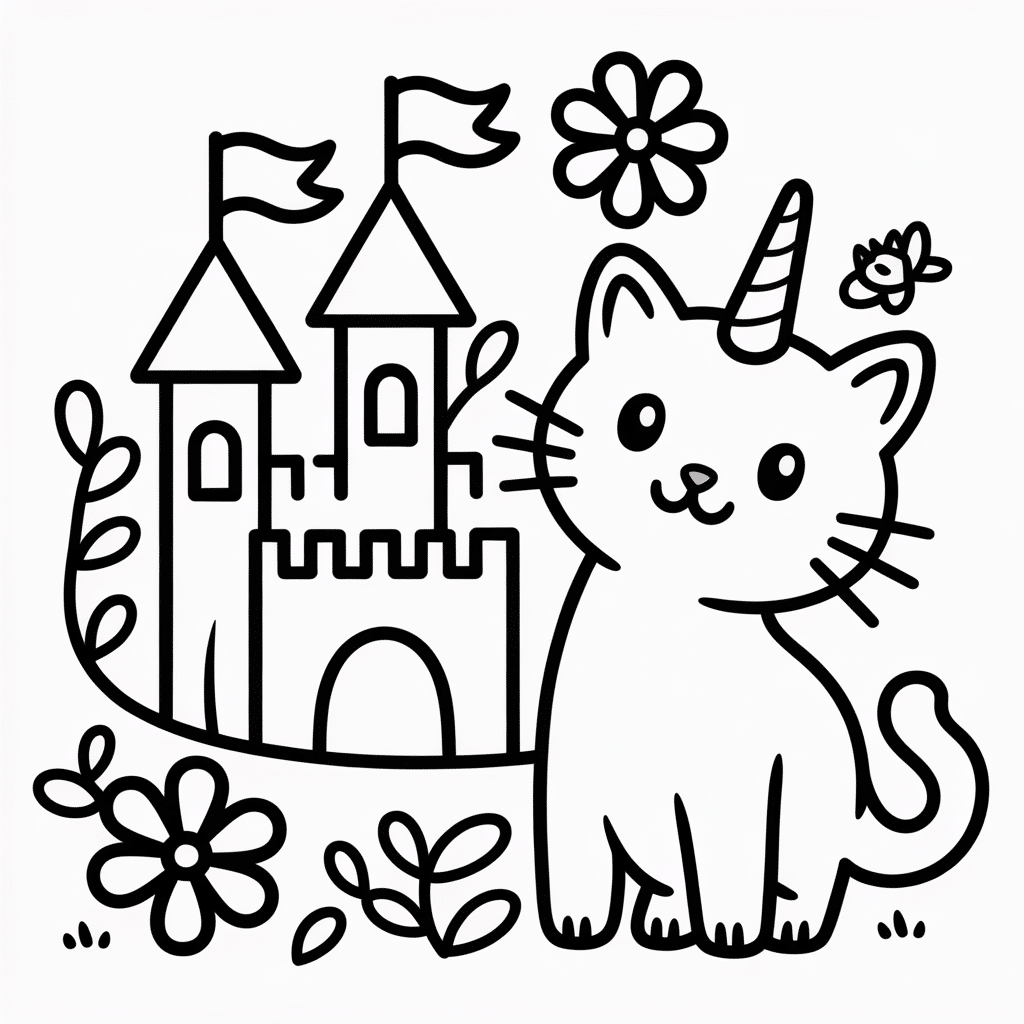 kittycorn and castle scene