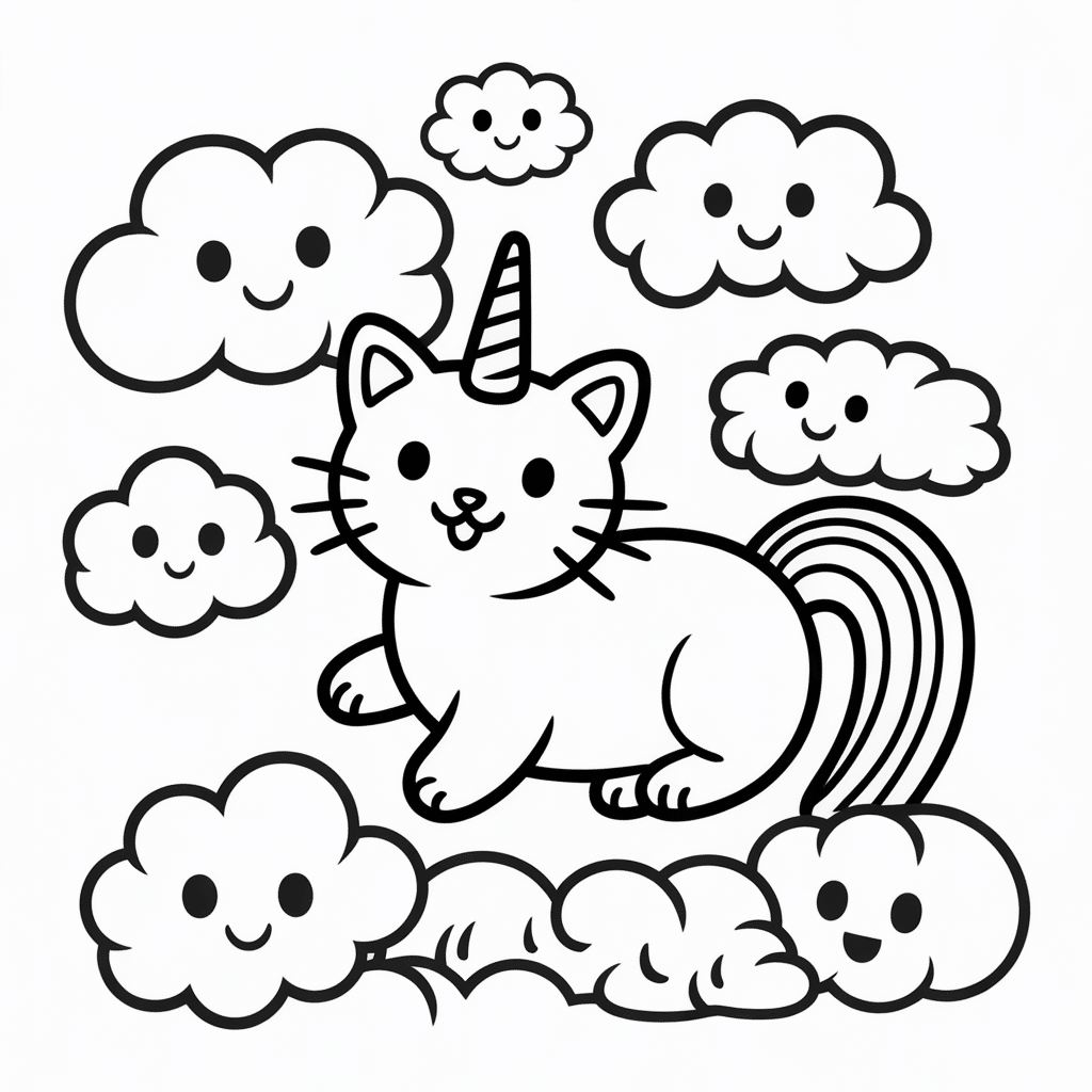 kittycorn and cute cloud friends