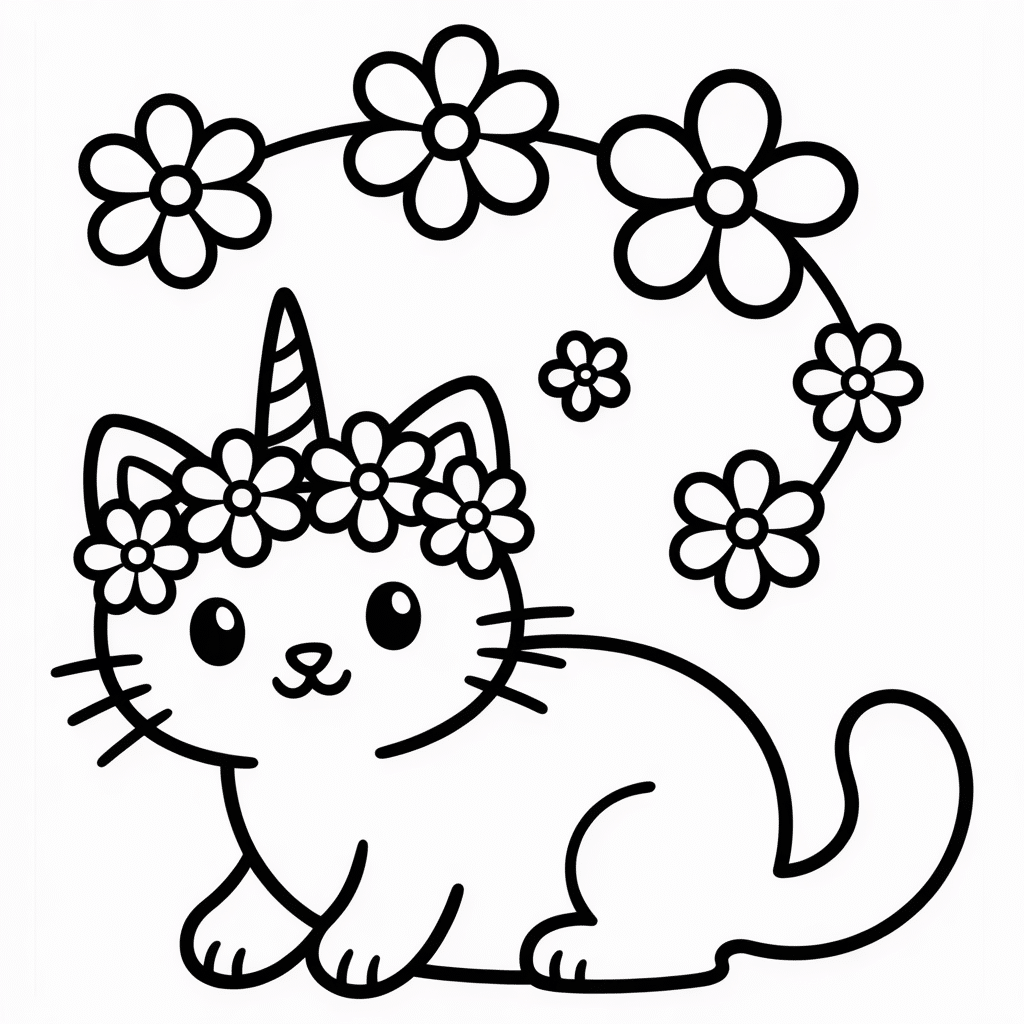 kittycorn and flower crown garland