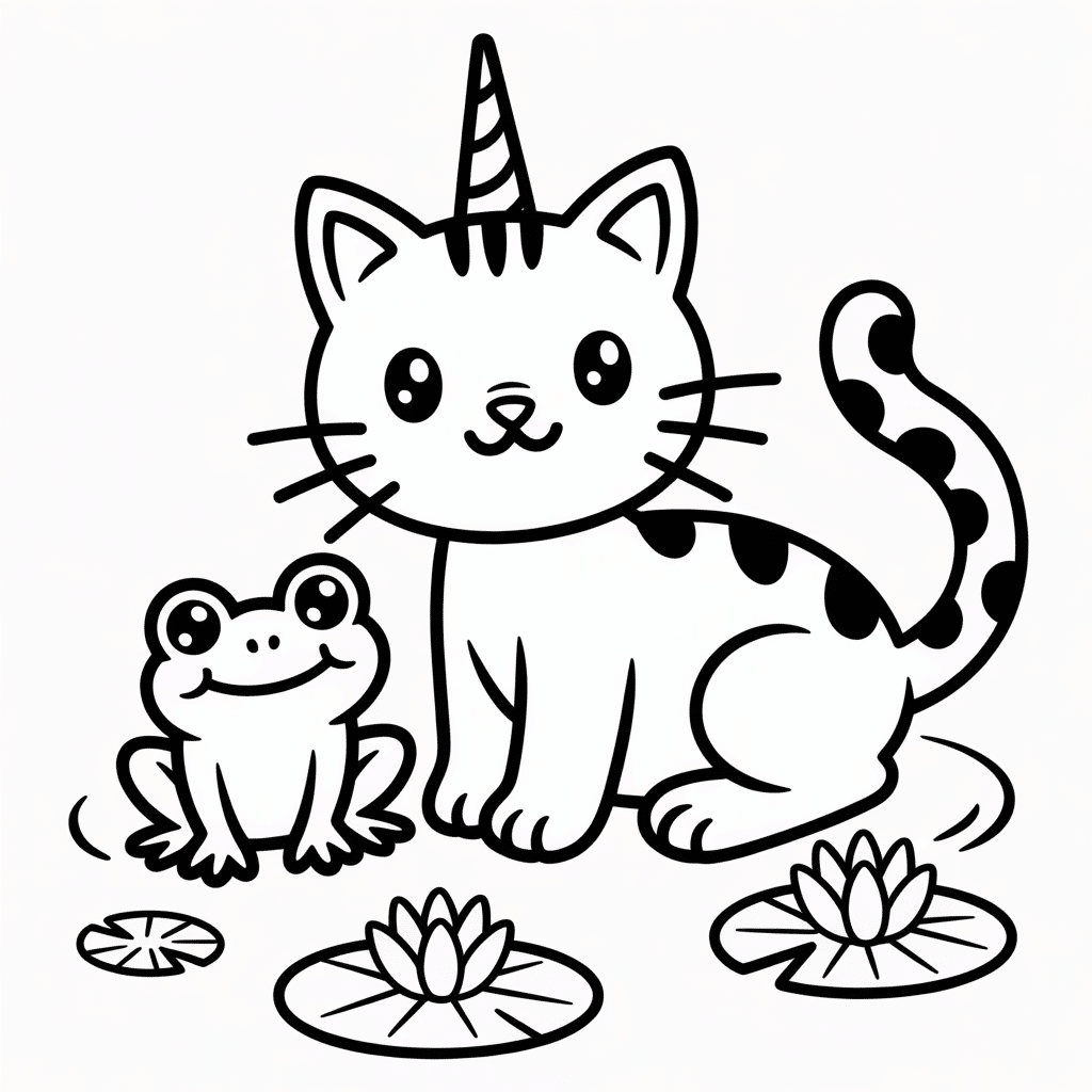 kittycorn and friendly frog