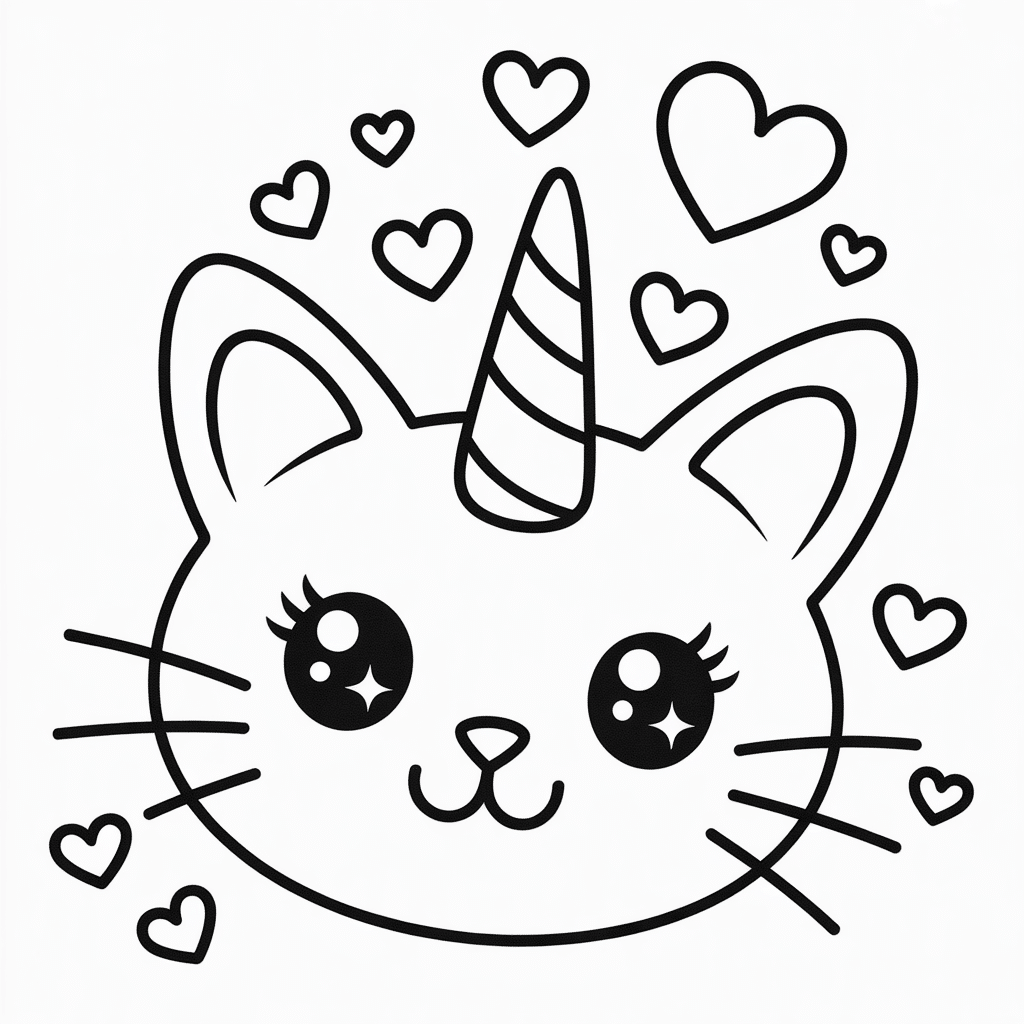 kittycorn face with hearts