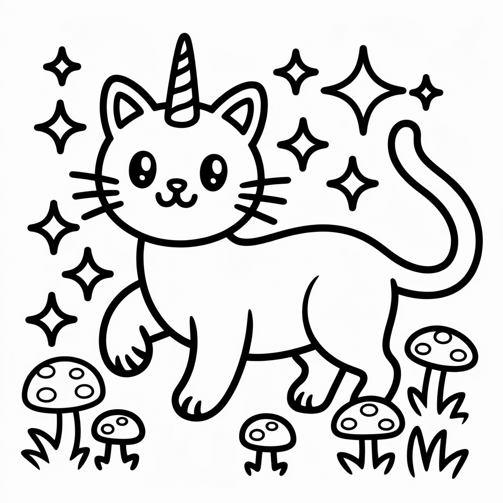 kittycorn in a magical forest