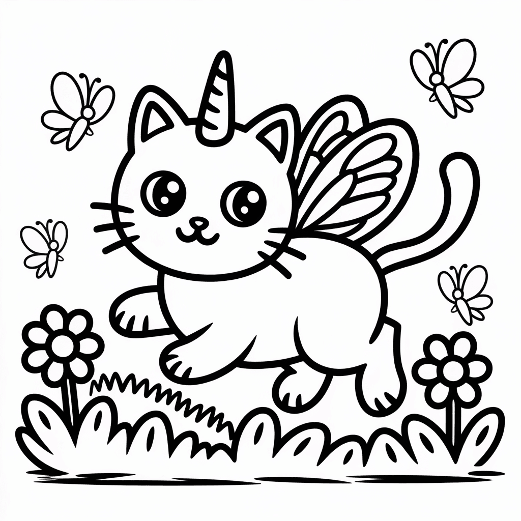 kittycorn in a magical garden