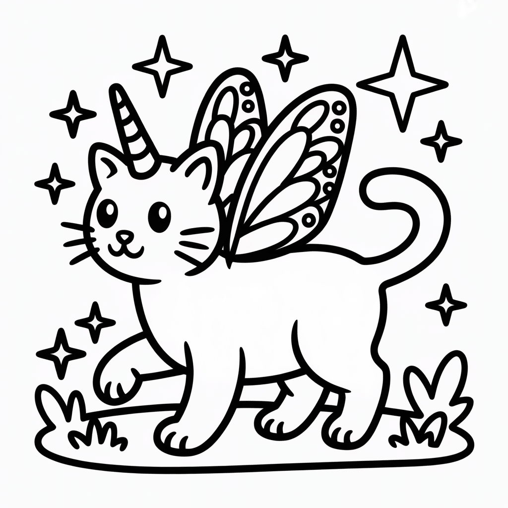 kittycorn in fairy tale forest