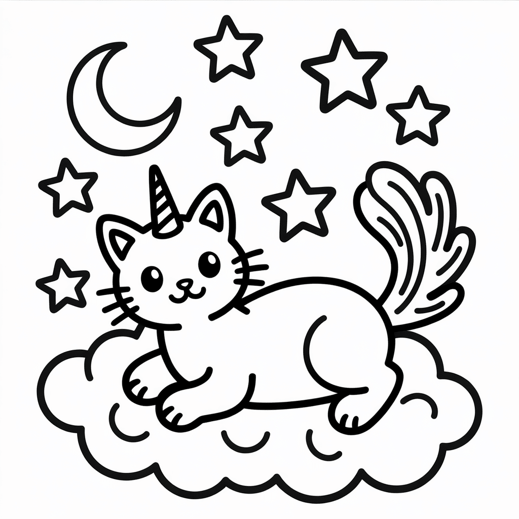 kittycorn surrounded by stars