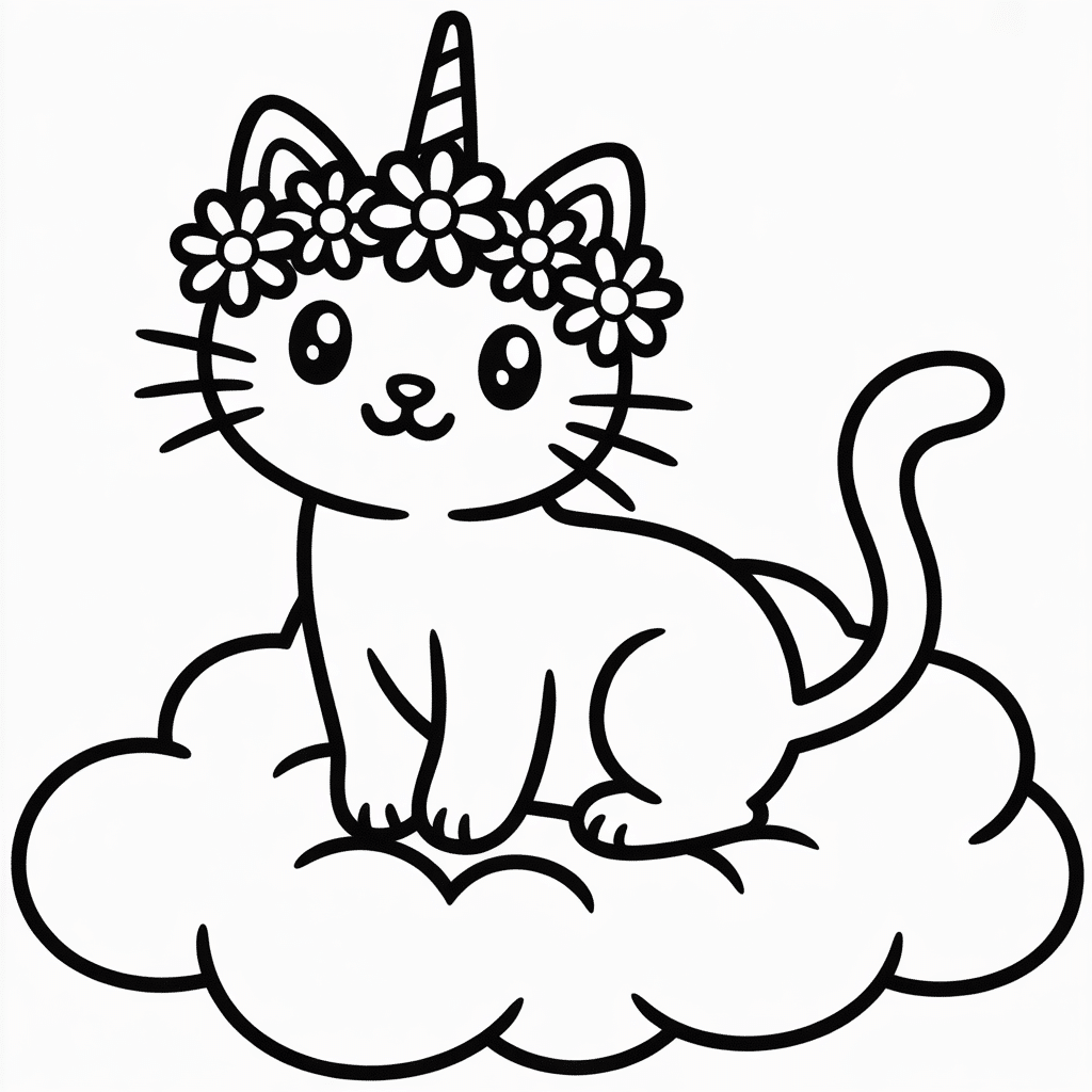 kittycorn wearing a flower crown a kitty_