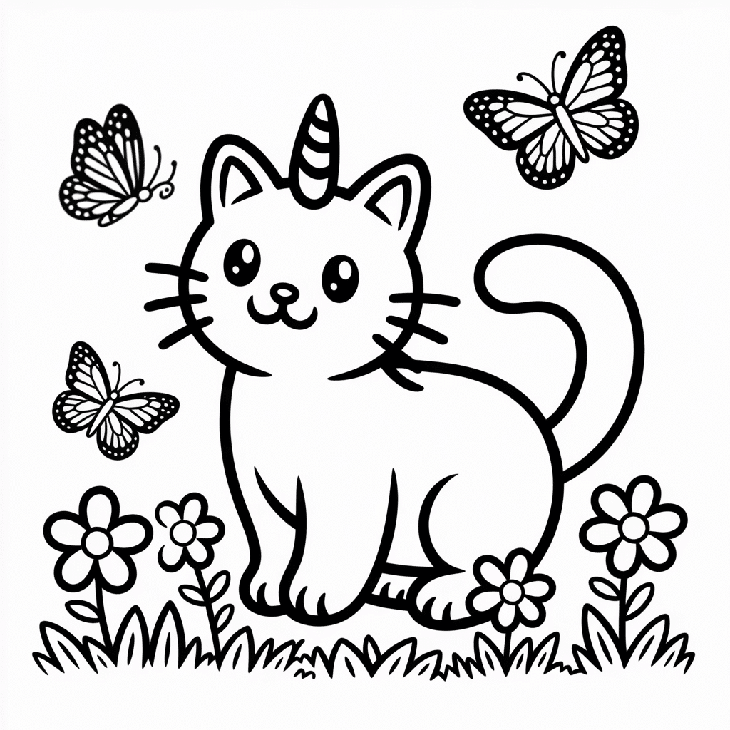 kittycorn with butterfly buddies