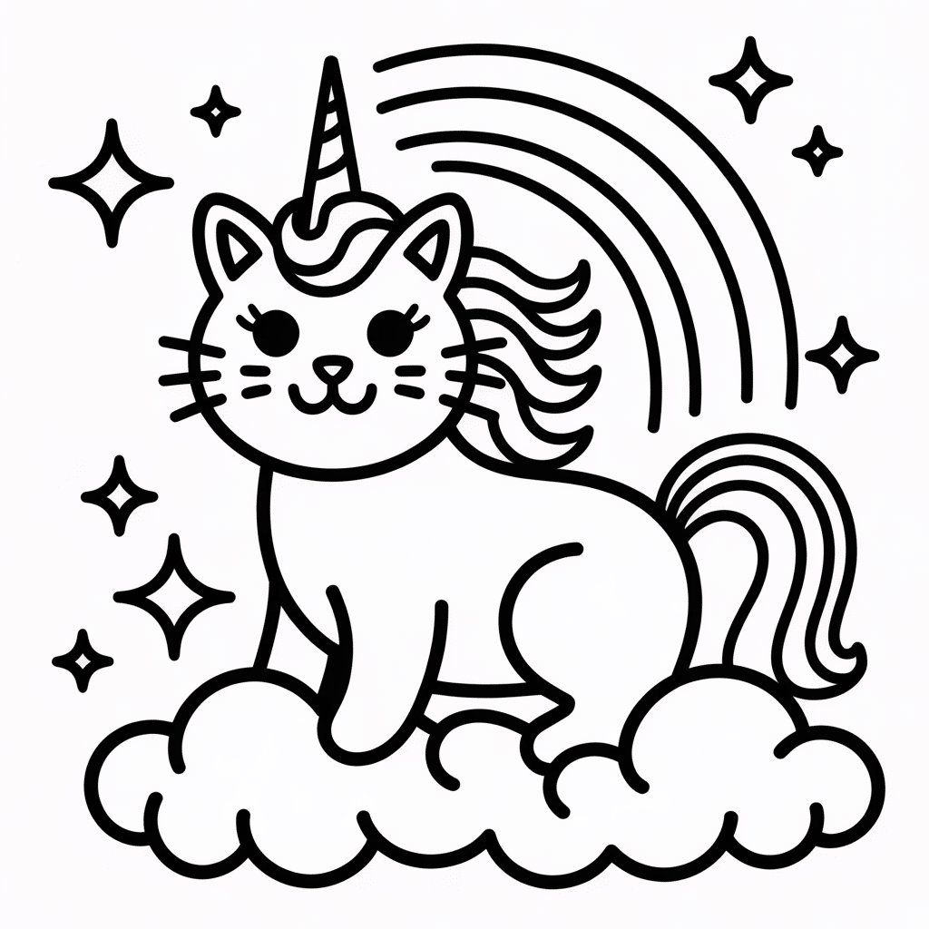 kittycorn with rainbow mane