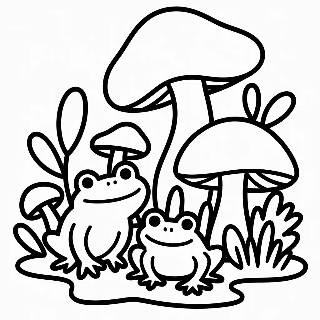 mushroom and frogs