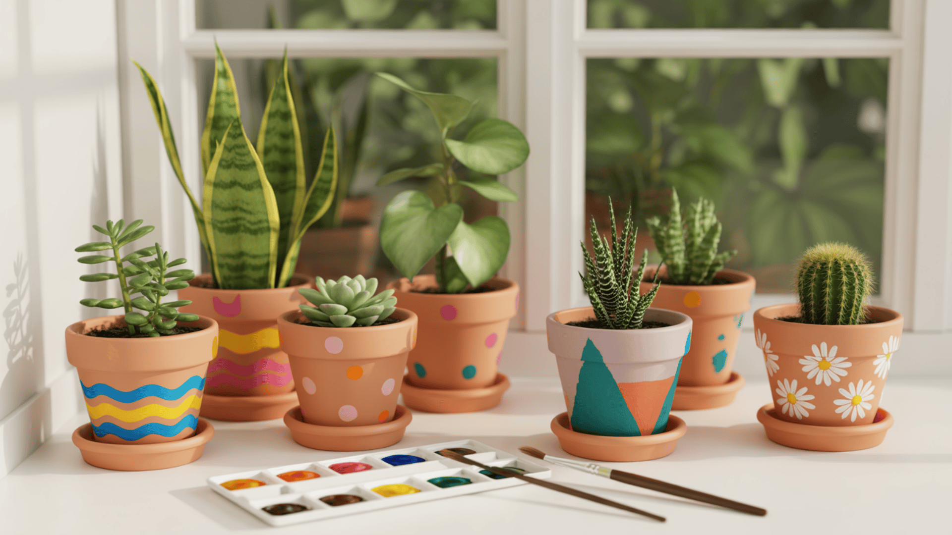 painted terra cotta pots