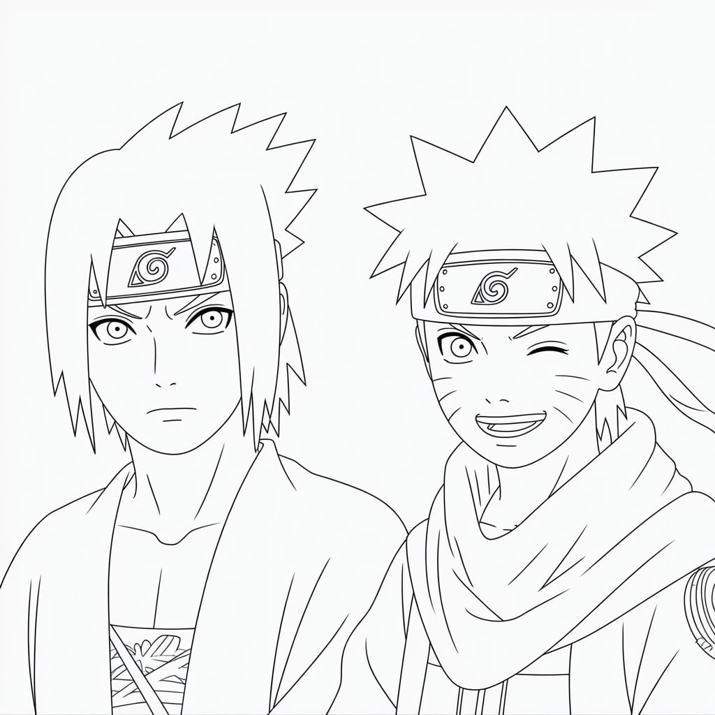 sasuke naruto anime colouring book