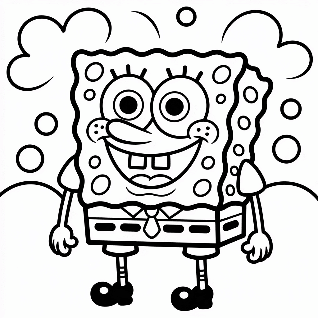 simple spongebob outline for kids