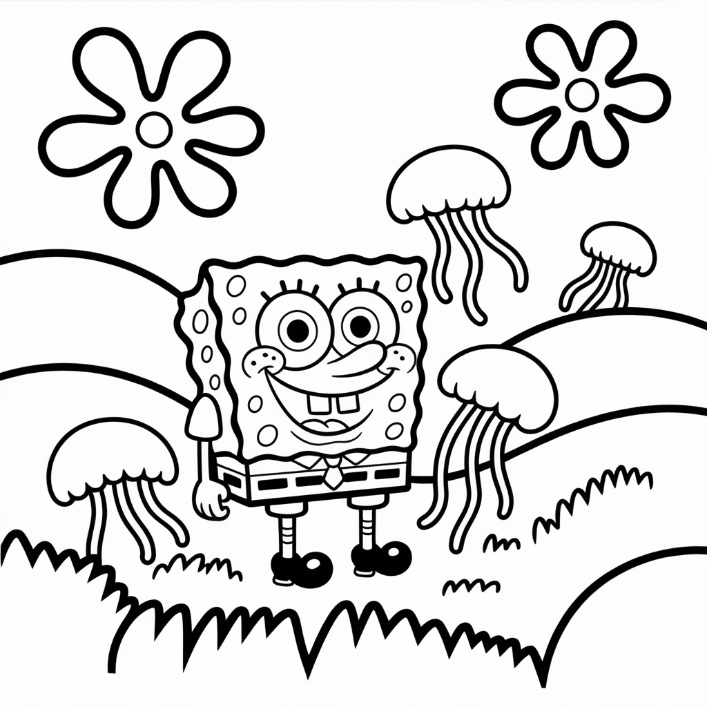 spongebob at jellyfish fields