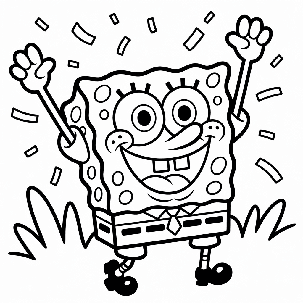spongebob celebrating