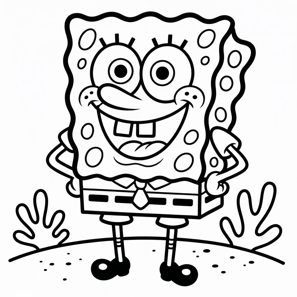spongebob full body outline