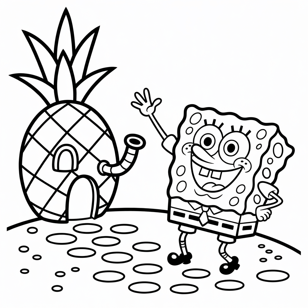 spongebob inside his pineapple house