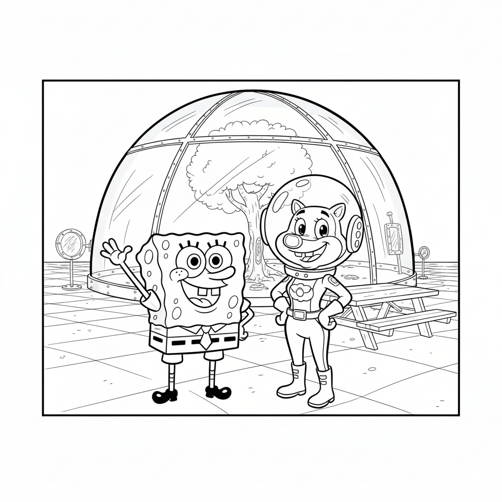 spongebob with sandy cheeks