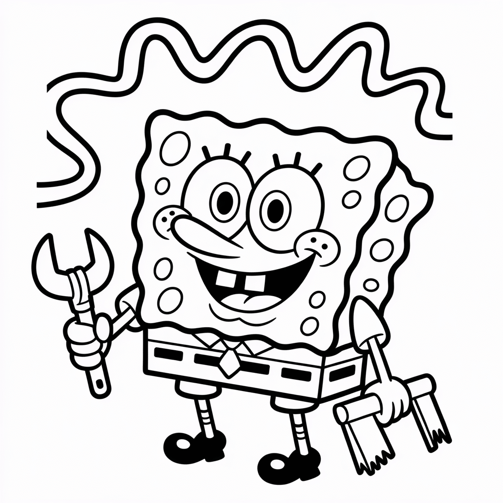 spongebob work scene close up