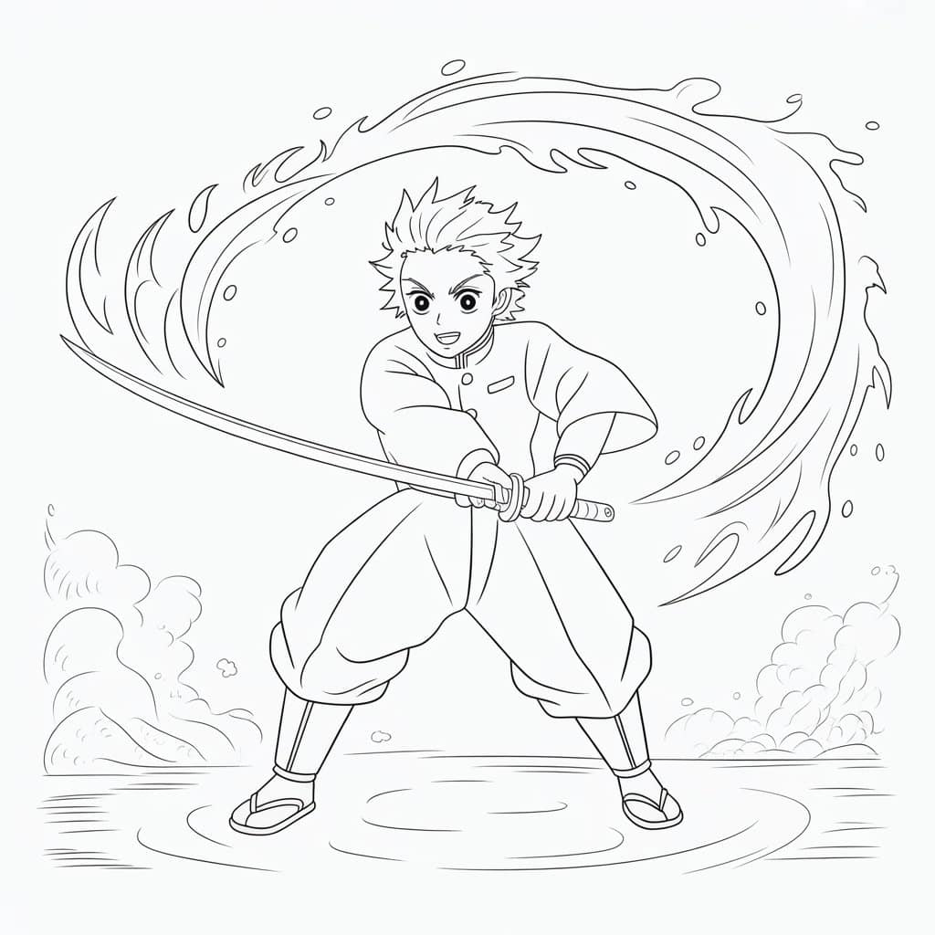 tanjiro colouring book