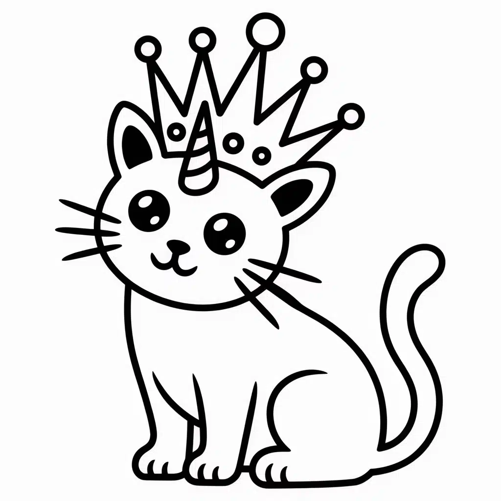 unicorn cat with a crown
