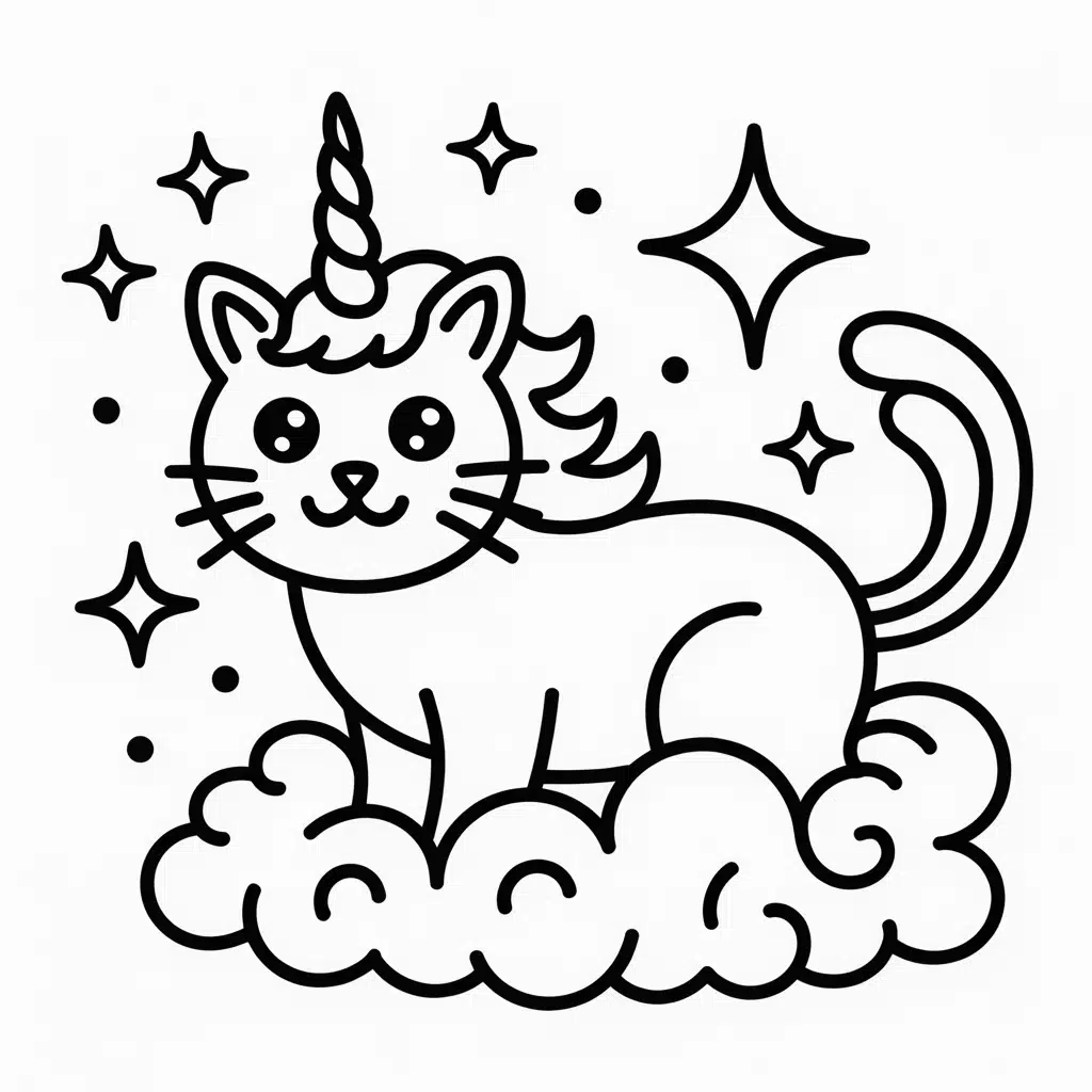 unicorn cat with a magical aura