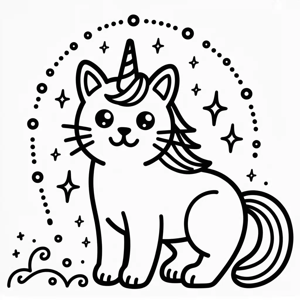 unicorn cat with fairy dust