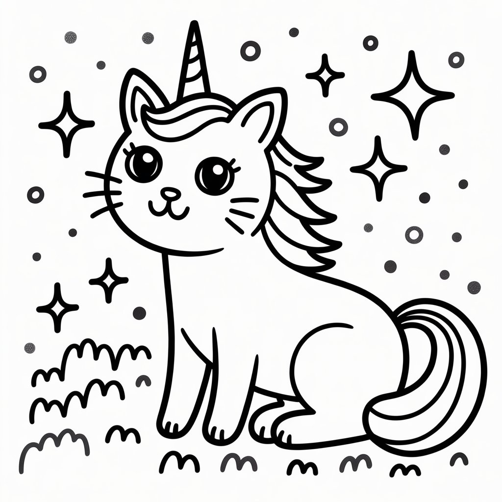 unicorn cat with sparkles