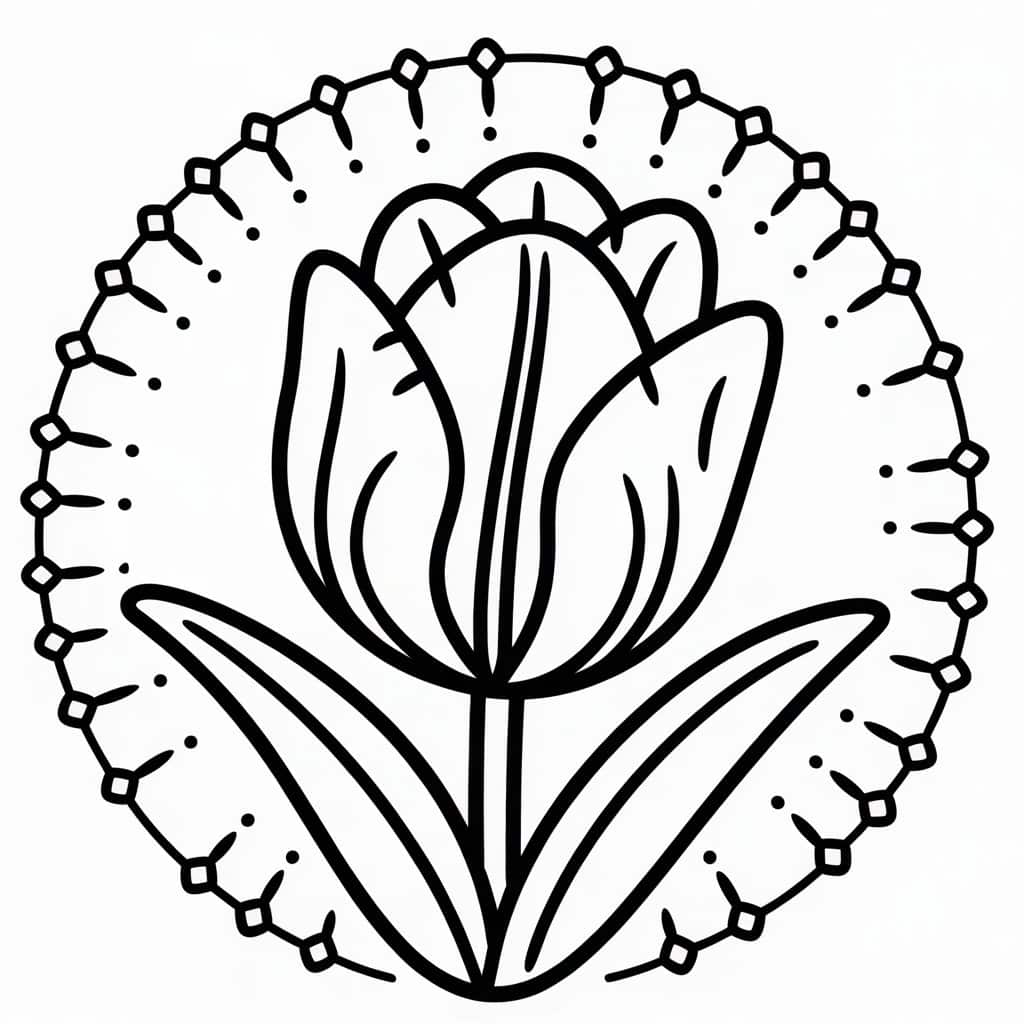 adult tulip coloring page