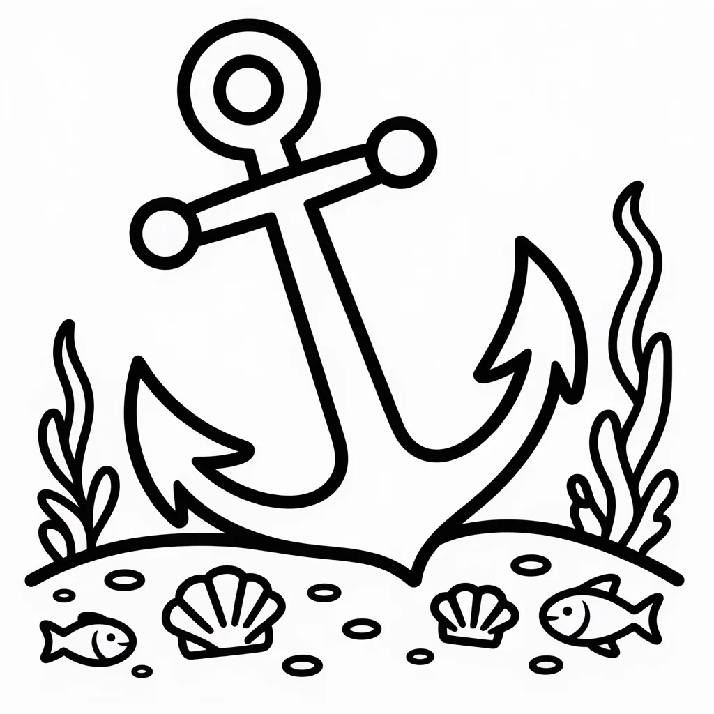 anchor on the ocean floor