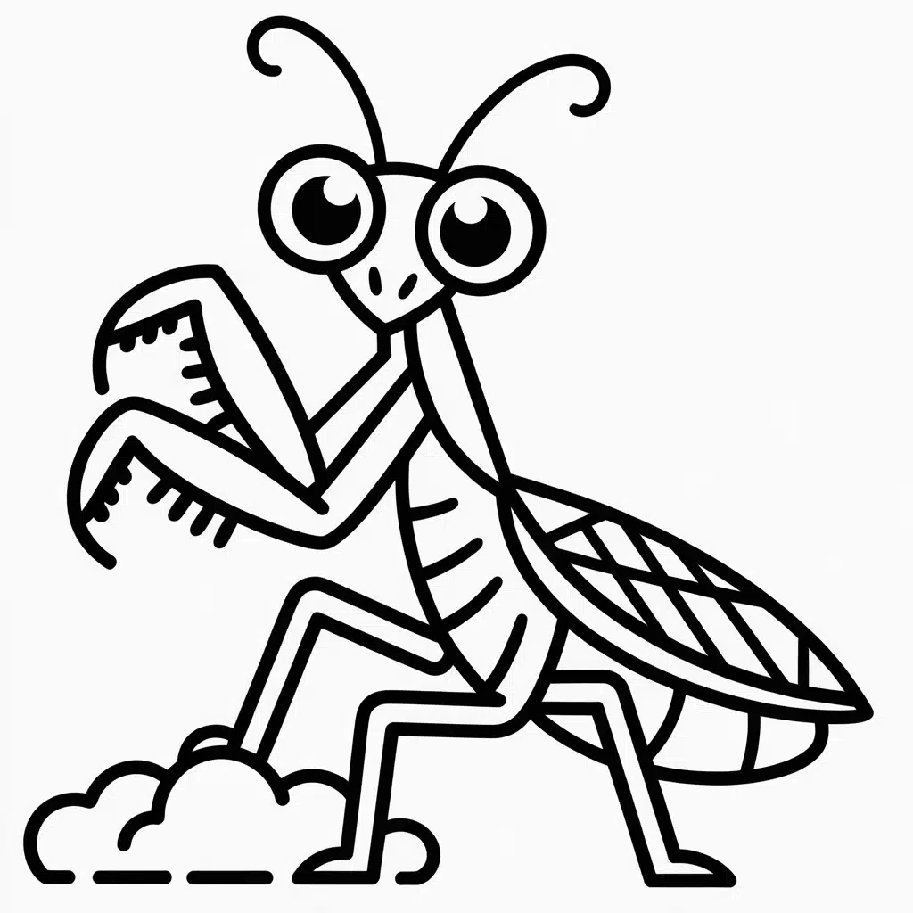 angry praying mantis in defense mode