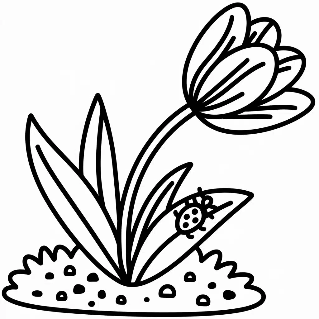 artistic tulip sketch