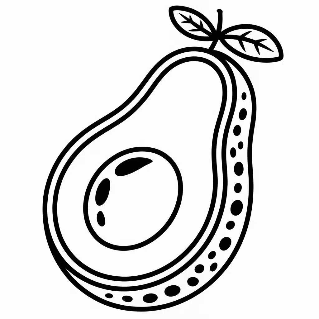 avocado coloring page
