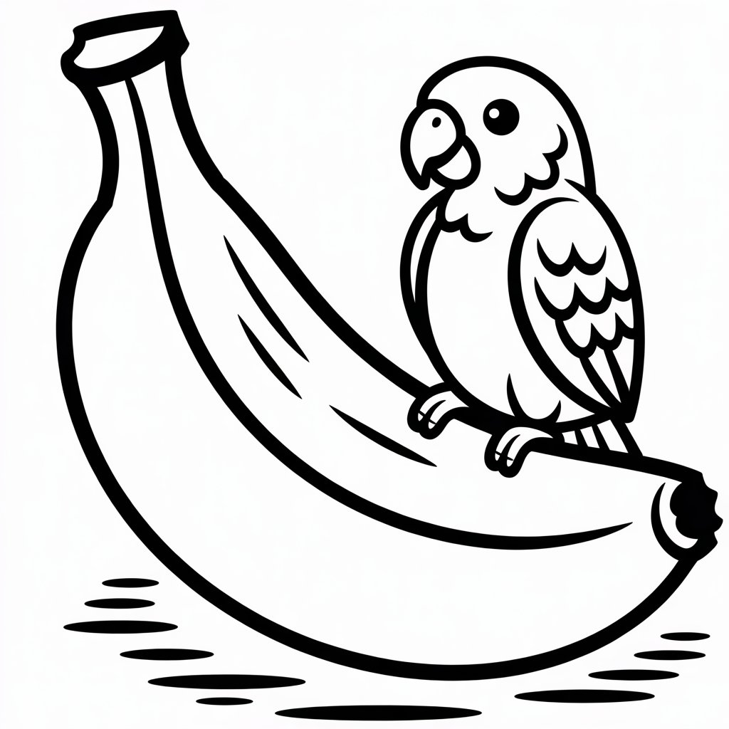 banana and a parrot