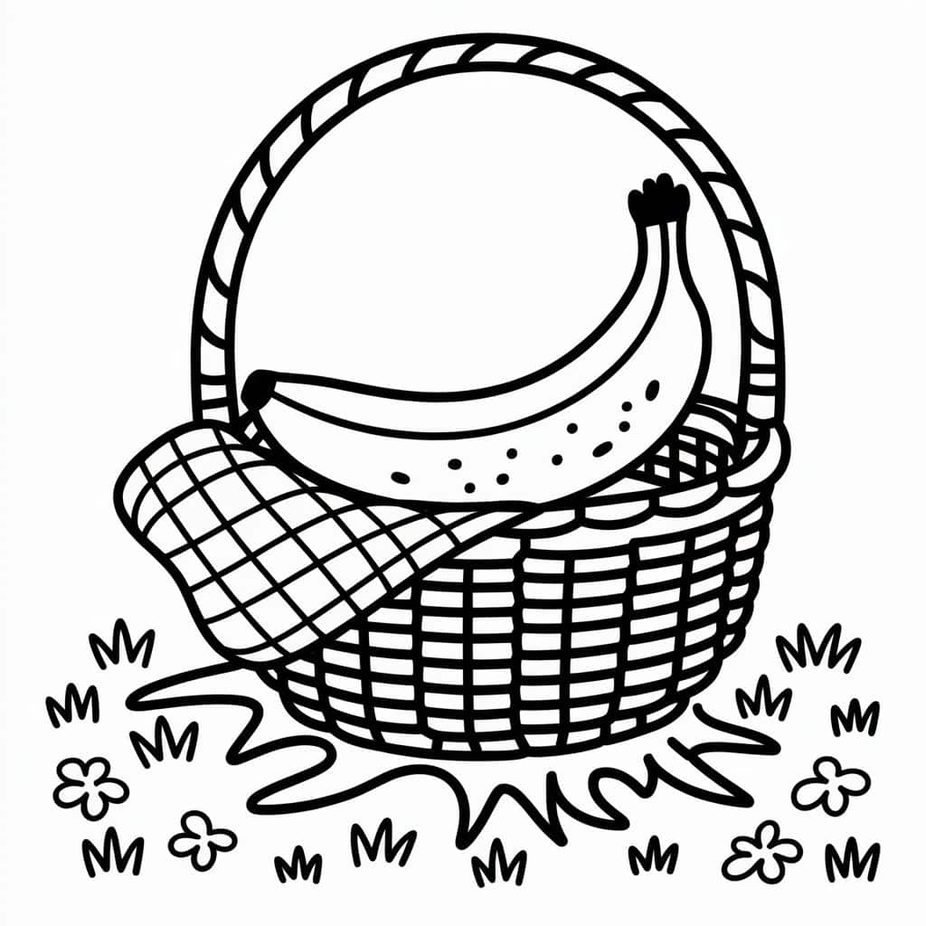 banana and a picnic basket