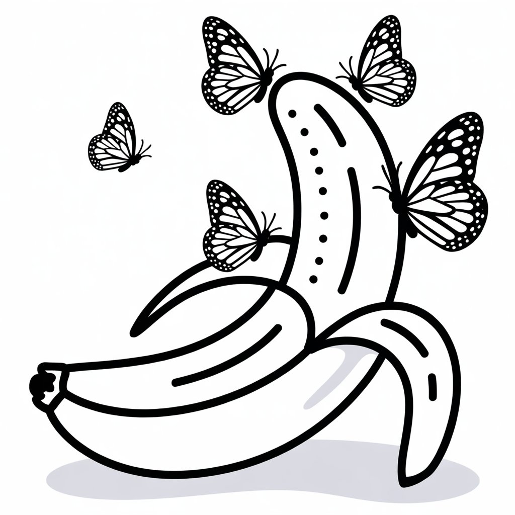 banana with butterflies