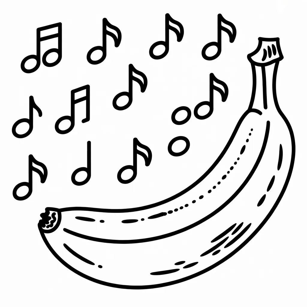 banana with musical notes