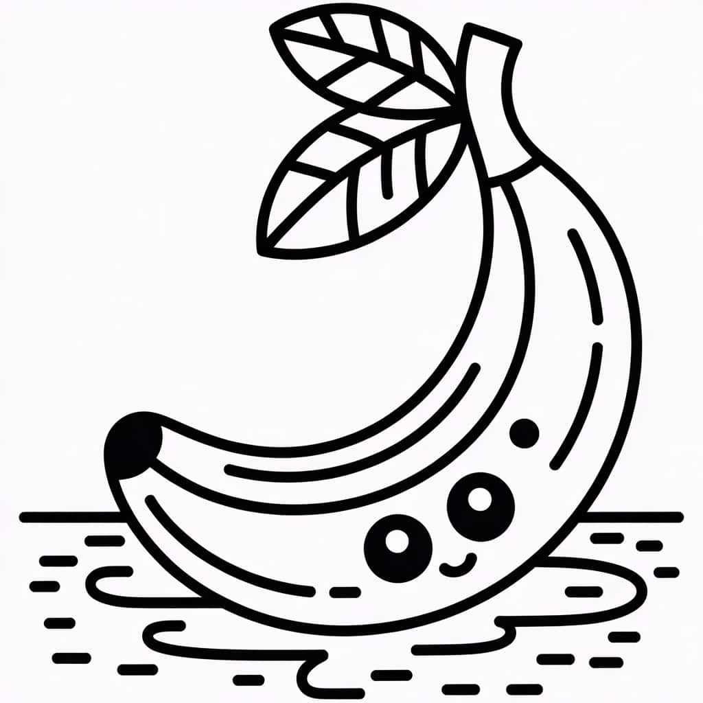 banana with smiling face