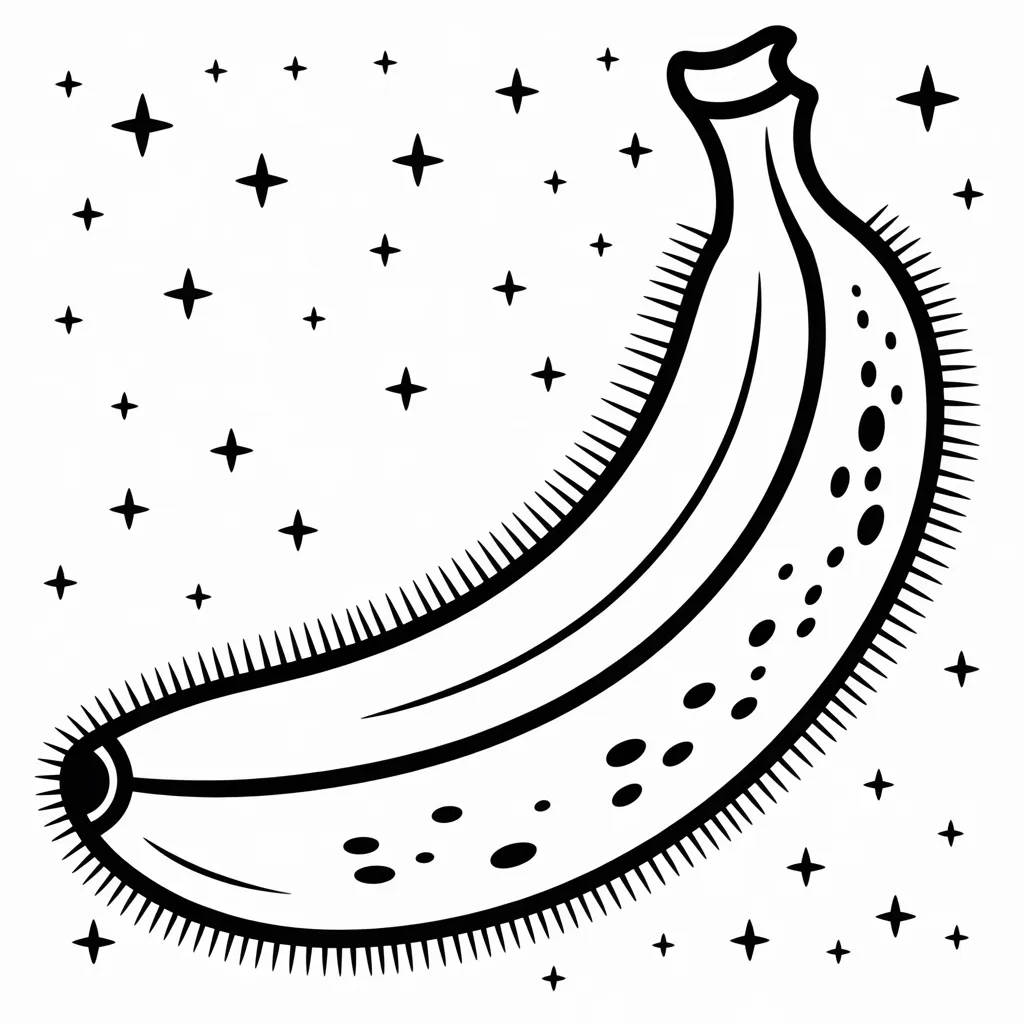 banana with starry background