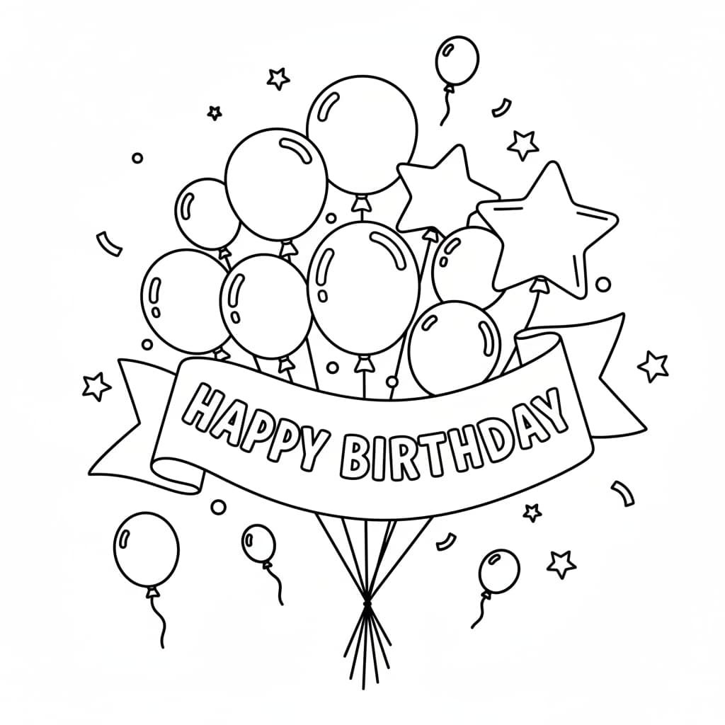 birthday coloring pages banner