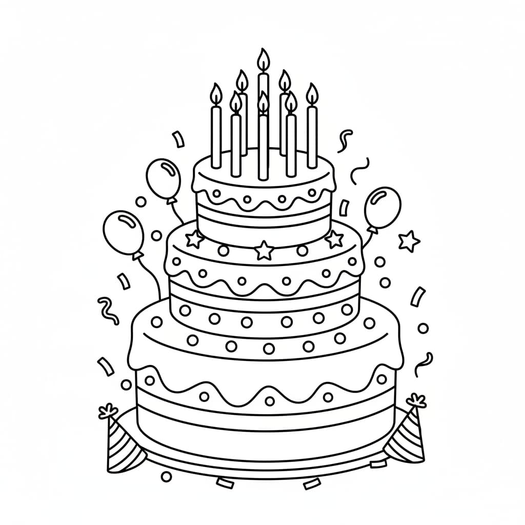 birthday coloring pages birthday cake candles