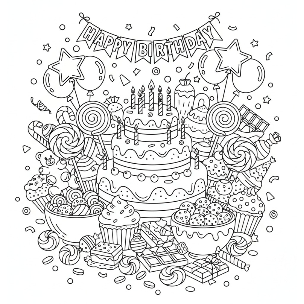 birthday coloring pages candy land