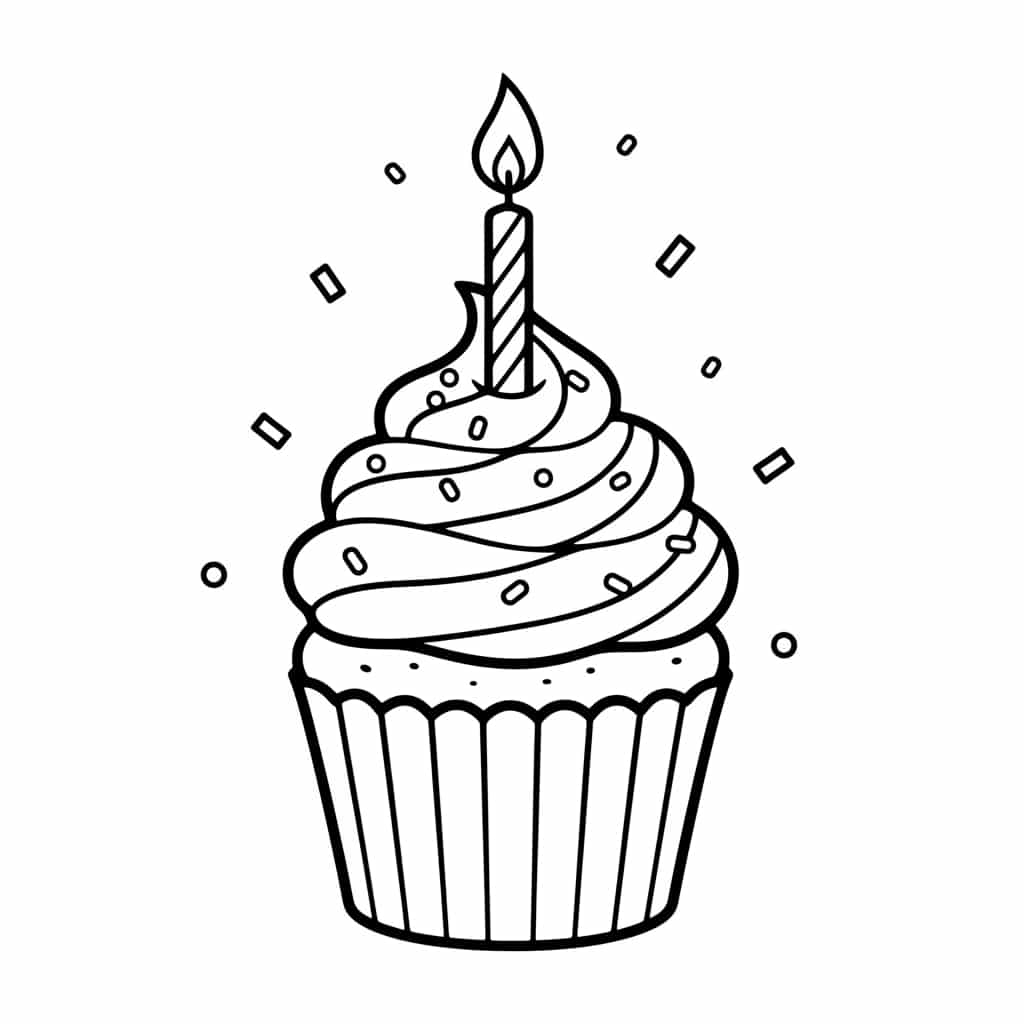 birthday coloring pages cupcake
