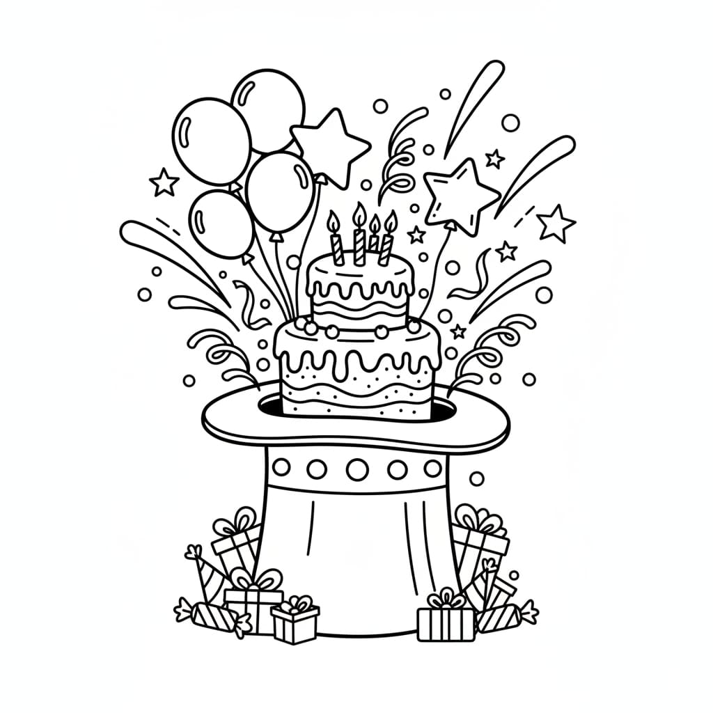 birthday coloring pages hat
