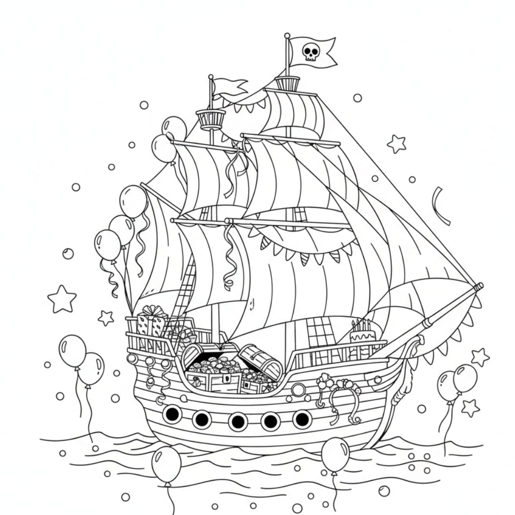 birthday coloring pages pirates