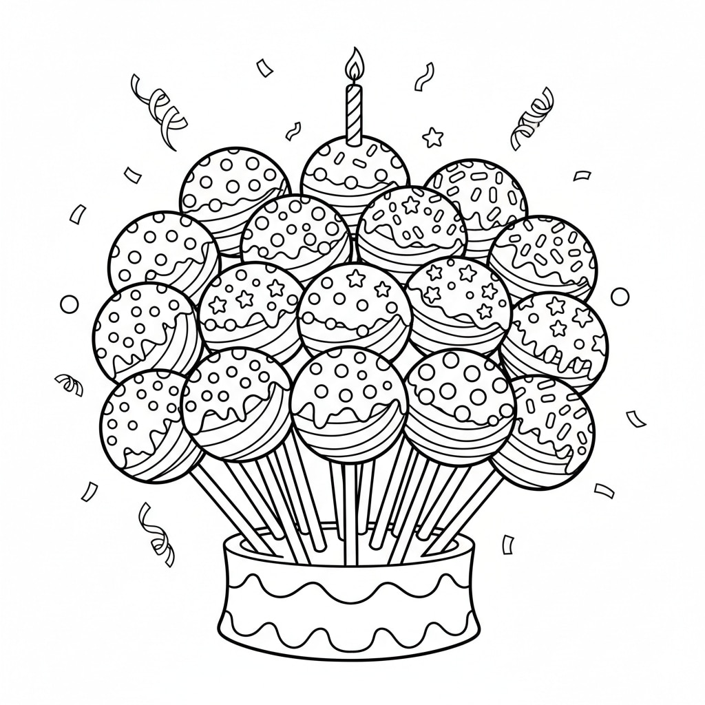 birthday coloring pages pop
