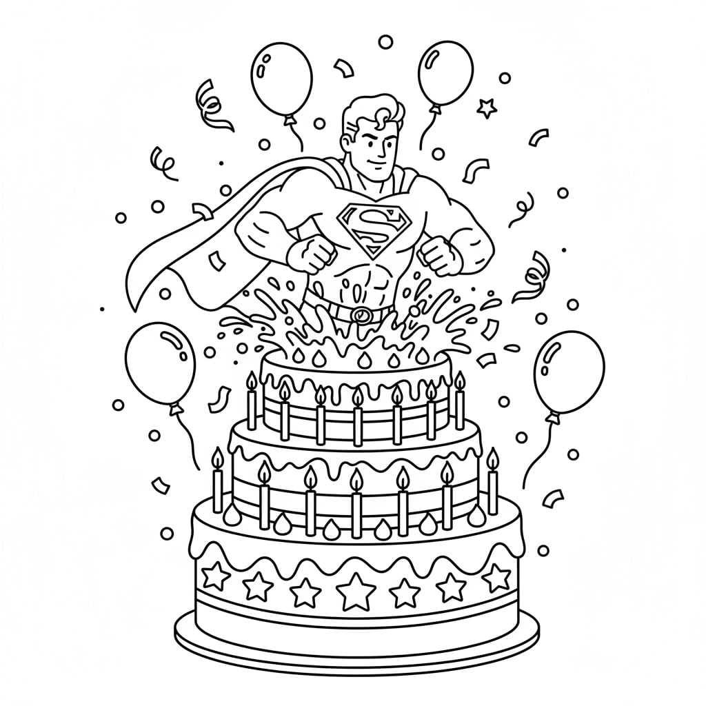 birthday coloring pages superhero