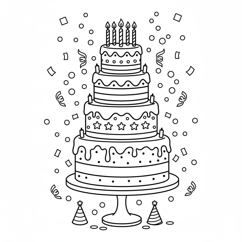 birthday coloring pages tower