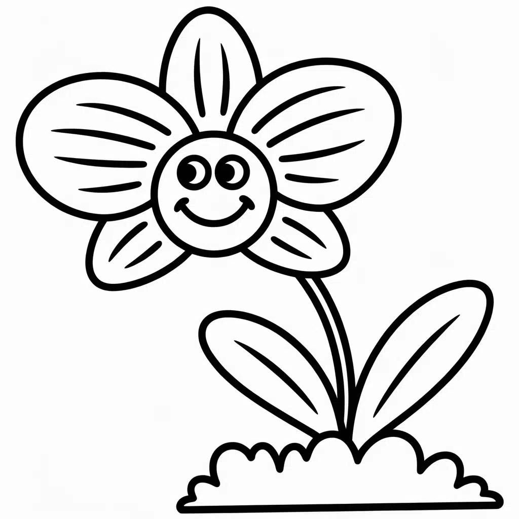 cartoon orchid with smile