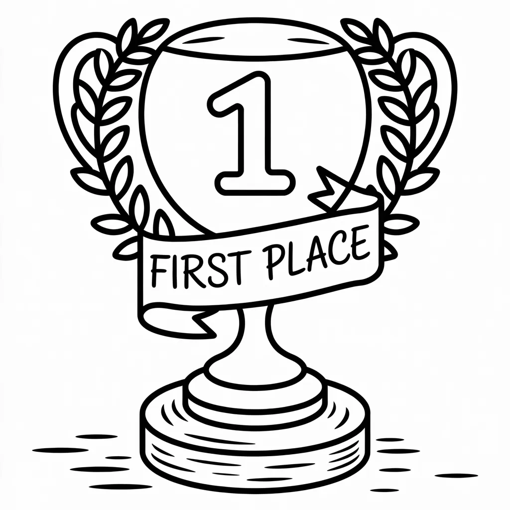 classic gold trophy coloring page