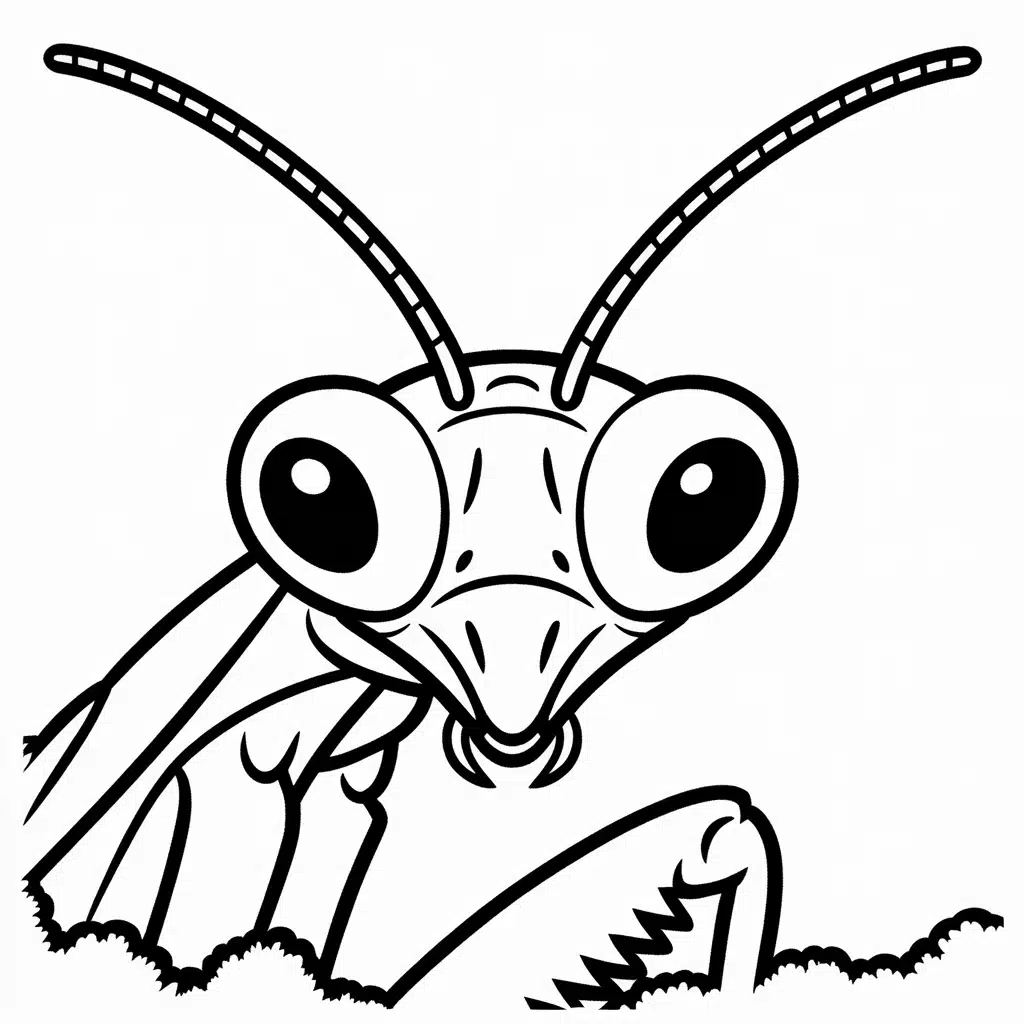 close up of praying mantis eyes